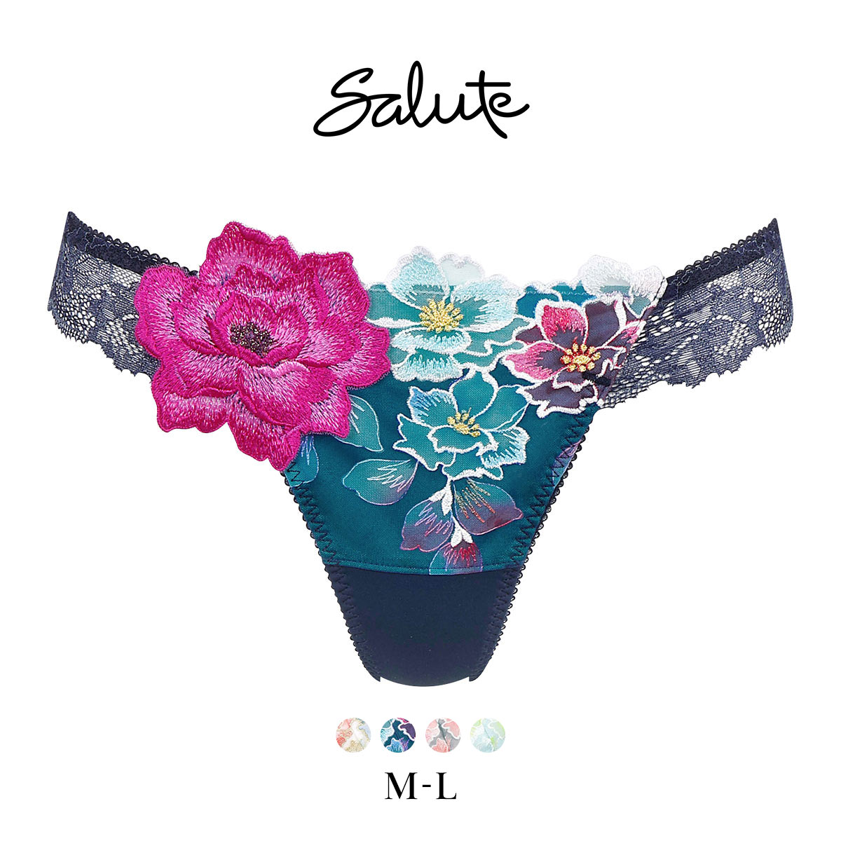 ワコール Wacoal サルート Salute 24SS 03G PTJ403 Tバックショーツ ML 単品 フェア(NV-ネイビー-M)