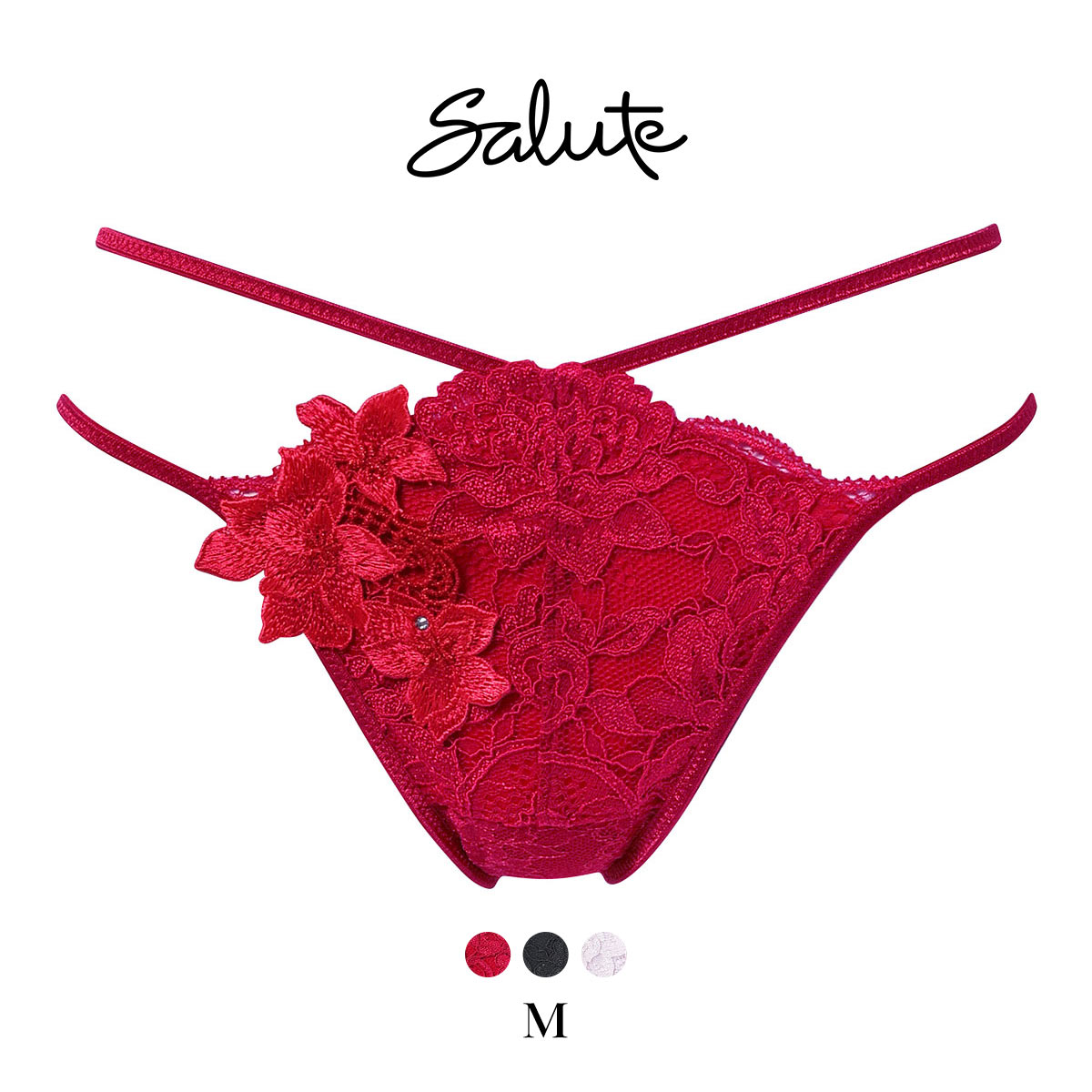 ワコール サルート 27グループ 27G Tバックショーツ ストリング ソング M Wacoal Salute PTJ427 25AWブルーム(RE-レッド-M)