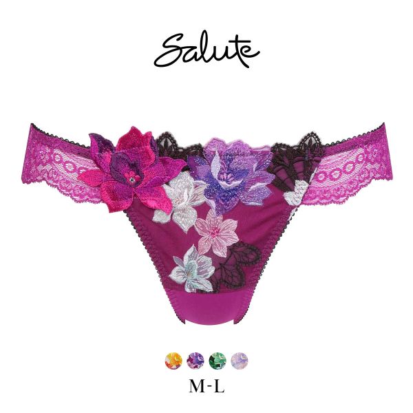ワコール Wacoal サルート Salute 30G Tバックショーツ ML ソング バックレース 下着 単品 PTJ430 24AW フェア