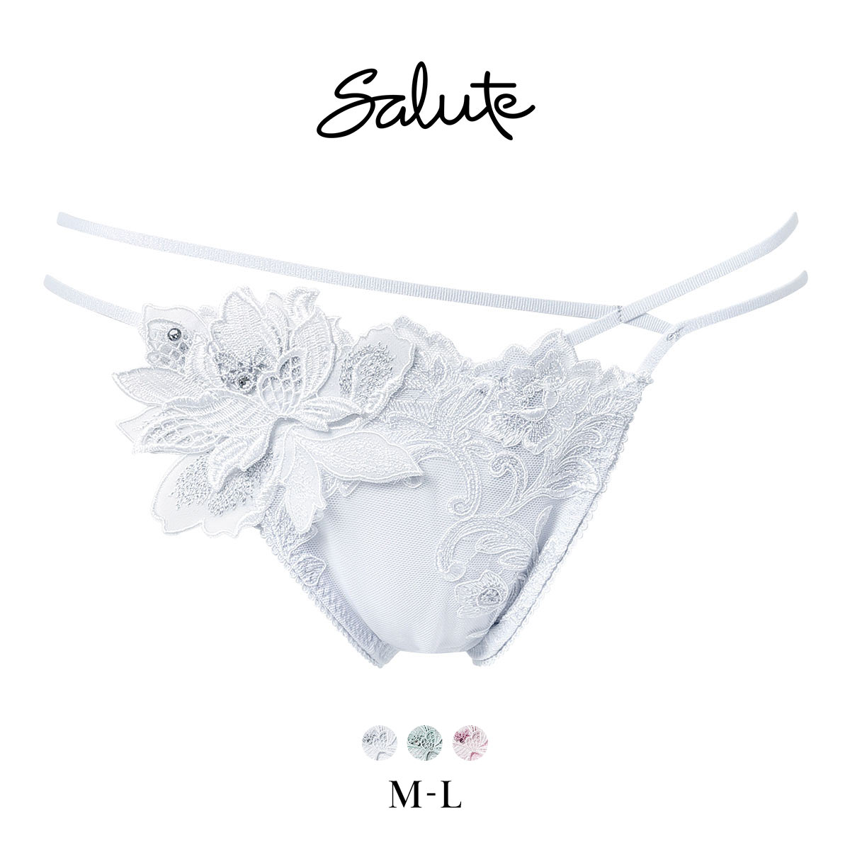 ワコール サルート 32グループ 32G Tバックショーツ ソング タンガ M L Wacoal Salute PTJ432 26SS先行プレステージ(LGY-薄グレー-M)