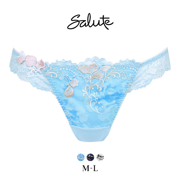 ワコール Wacoal サルート Salute 23AW先行 91G PTJ491 Tバックショーツ ML 単品 タンガ ソング 総レース コア