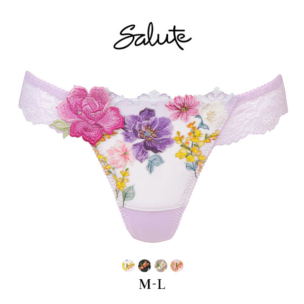 ワコール Wacoal サルート Salute 23AW 93G PTJ493 Tバックショーツ ML 単品 バックレース フェア