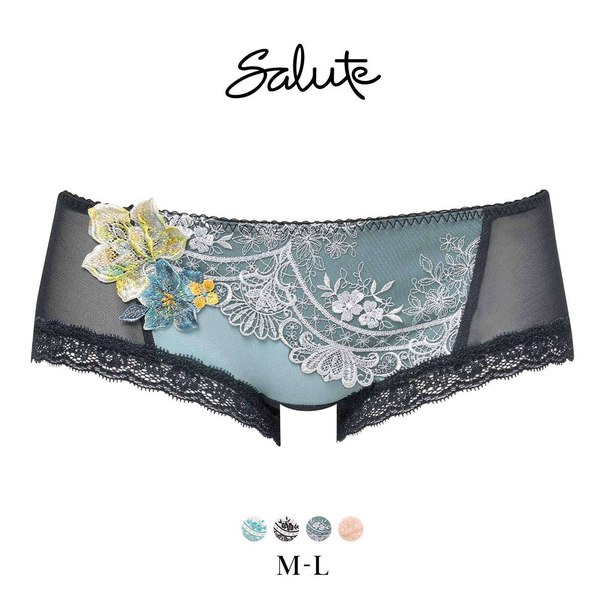 ワコール サルート 13グループ 13G ボーイレングスショーツ ML Wacoal Salute PTJ513 25SSフェア(DBU-濃ブルー-M)