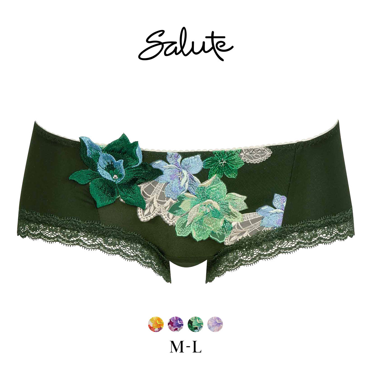 ワコール Wacoal サルート Salute 30G ボーイレングスショーツ ML 下着 単品 PTJ530 24AW フェア(GR-グリーン-M)