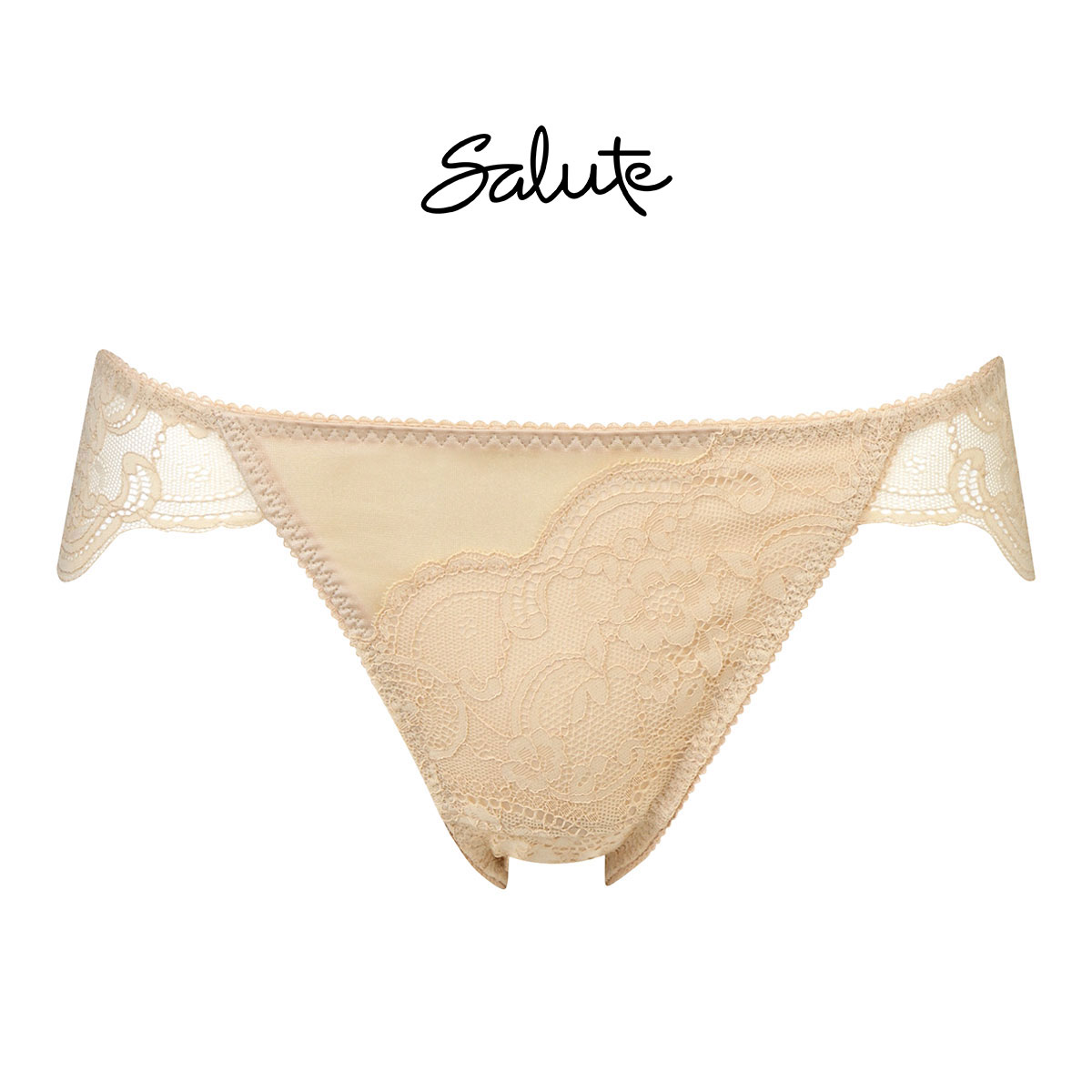 ワコール Wacoal サルート Salute series00 総レース スタンダード ショーツ ML スーパービキニ ハイレッグ 単品(BE-ベージュ-M)