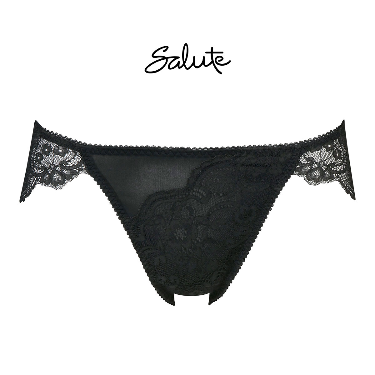 ワコール Wacoal サルート Salute series00 総レース スタンダード ショーツ ML スーパービキニ ハイレッグ 単品(BK-ブラック-M)