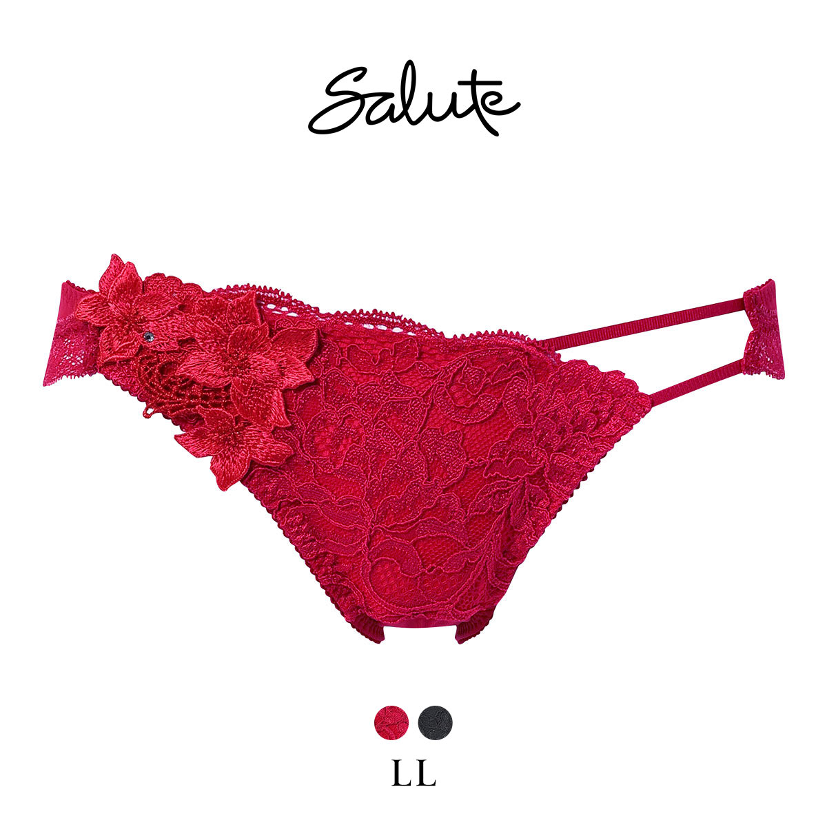 ワコール サルート 27グループ 27G ショーツ LL ハイレッグ サイドループ Wacoal Salute PTJ727 25AWブルーム(RE-レッド-LL)