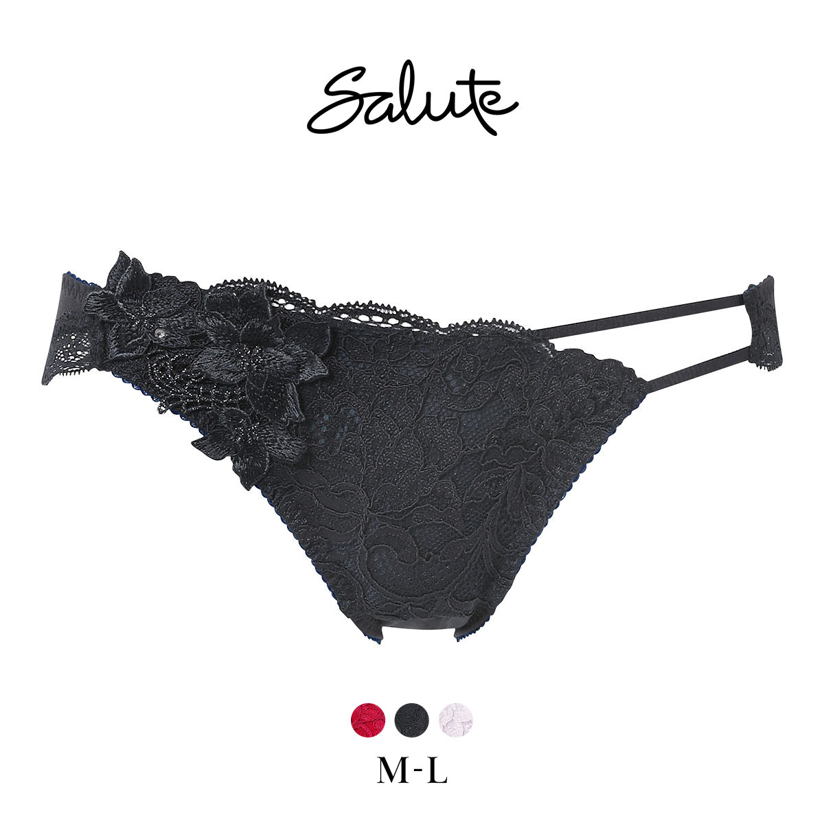 ワコール サルート 27グループ 27G ショーツ ML ハイレッグ サイドループ Wacoal Salute PTJ727 25AWブルーム(BK-ブラック-M)