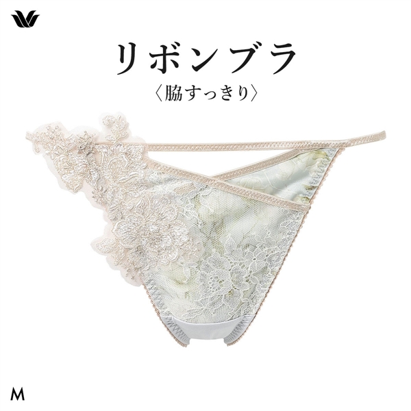 ワコール リボンブラ 脇すっきり ローライズ ショーツ Tバック M ソング バックレース Wacoal BXB473 PXB473