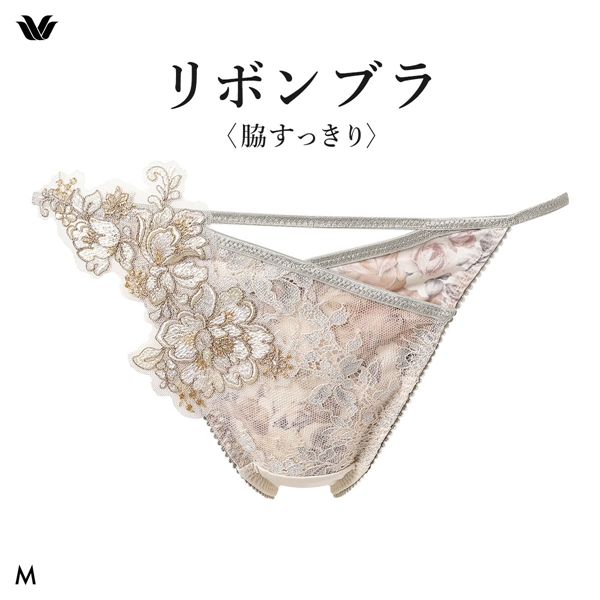 ワコール リボンブラ 脇すっきり ローライズ ショーツ Tバック M ソング バックレース Wacoal BXB473 PXB473