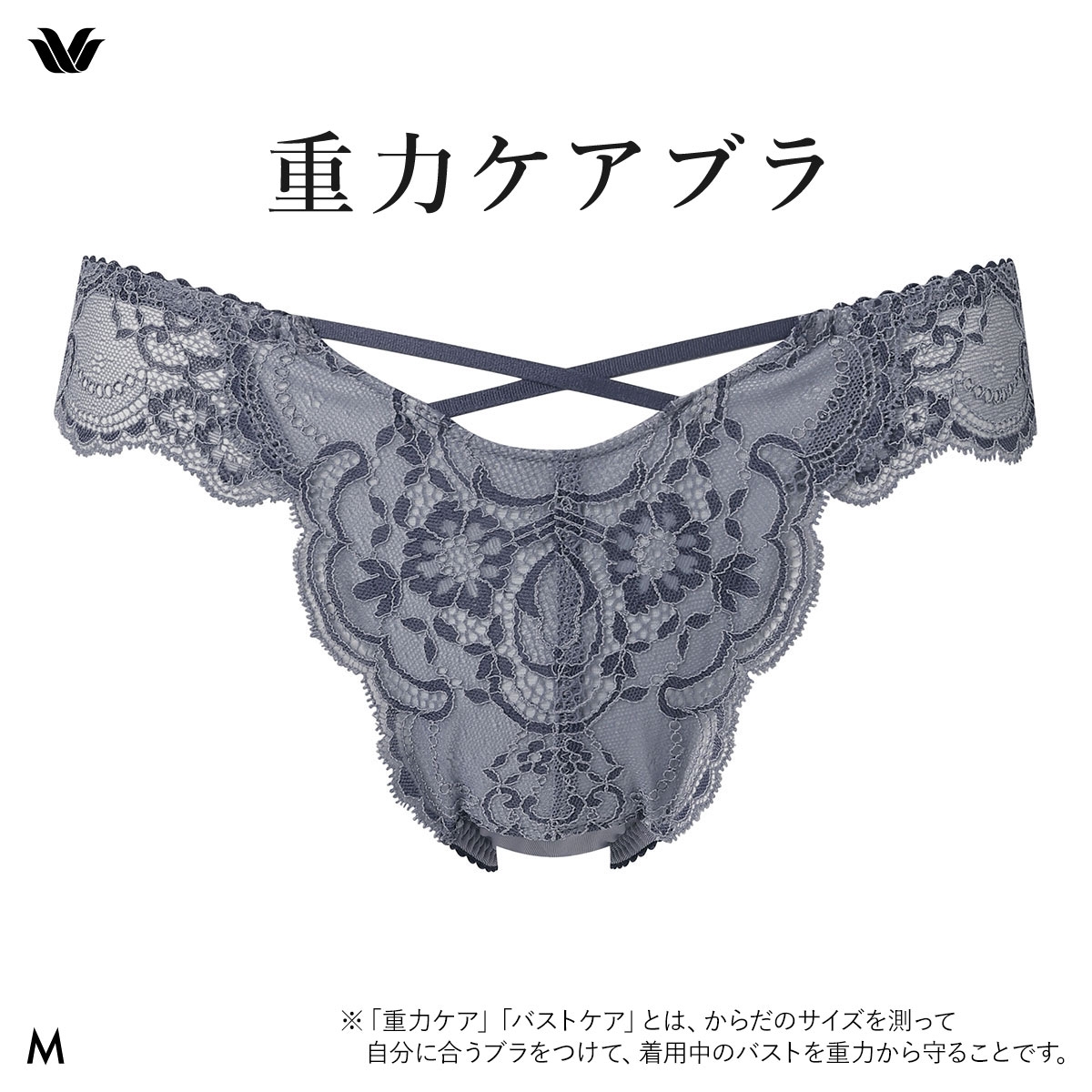 ワコール Wacoal 重力ケアブラ BXB194 PXB494 ショーツ Tバック M バックレース(DGY-濃グレー-M)