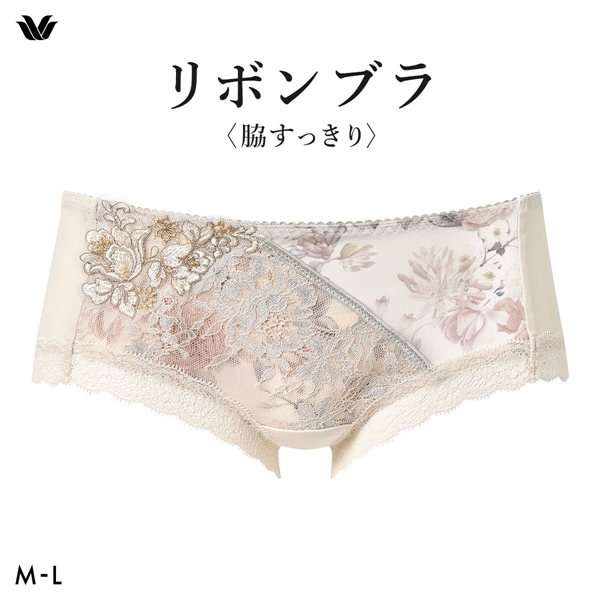 ワコール リボンブラ 脇すっきり ローライズ ボーイレングスショーツ ML Wacoal BXB473 PXB673