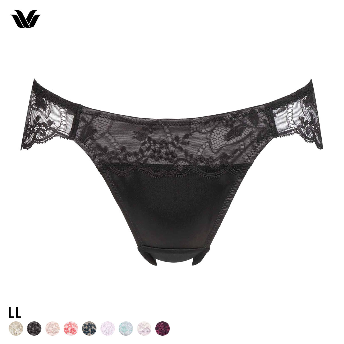 ワコール ナチュラルメイクブラ ショーツ バックレース LL ハイレッグ ローライズ 大きいサイズ Wacoal PXC108 08G(BK-ブラック-LL)