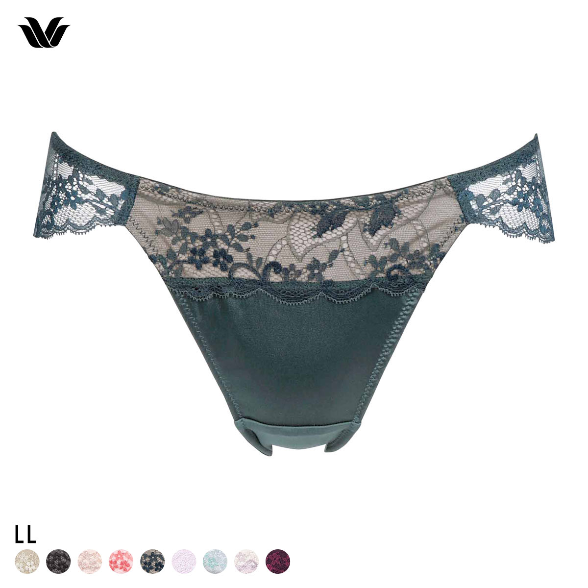 ワコール ナチュラルメイクブラ ショーツ バックレース LL ハイレッグ ローライズ 大きいサイズ Wacoal PXC108 08G(GR-グリーン-LL)