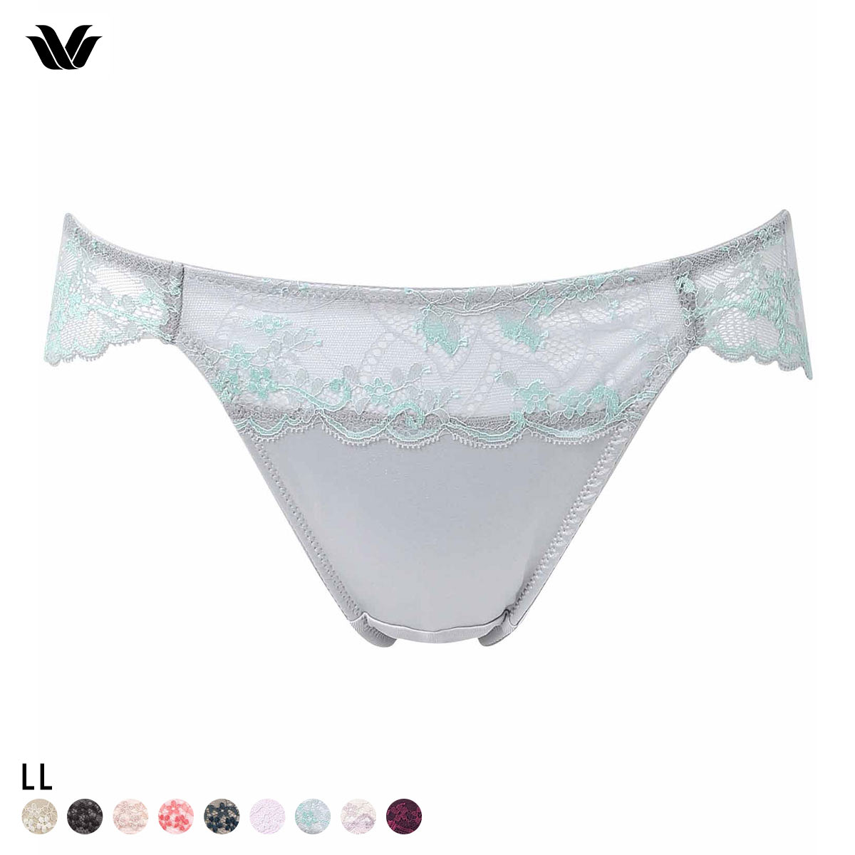 ワコール ナチュラルメイクブラ ショーツ バックレース LL ハイレッグ ローライズ 大きいサイズ Wacoal PXC108 08G(GY-グレー-LL)