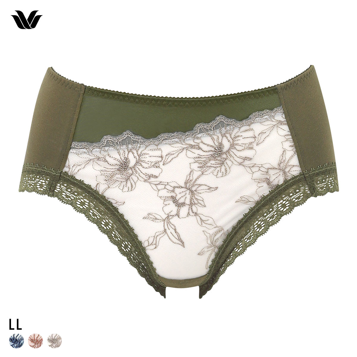 ワコール スムージングブラ 着やせすっきり ショーツ LL はきこみふつう Wacoal PXC205 05G(OV-オリーブ-LL)