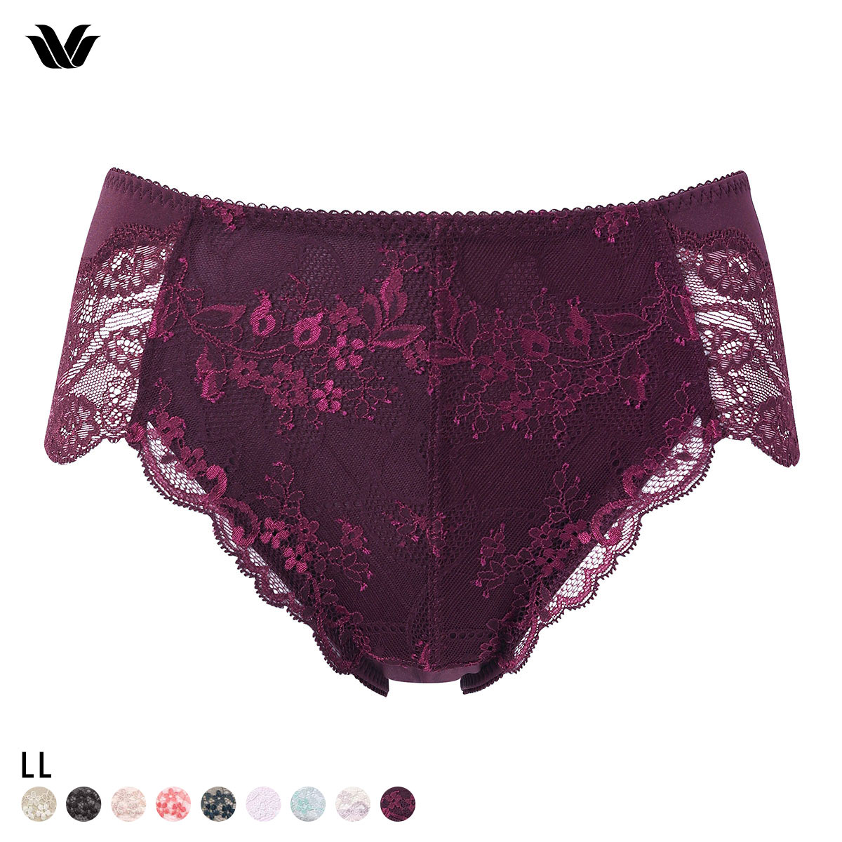 ワコール ナチュラルメイクブラ ショーツ LL ハイレッグ はきこみふつう Wacoal PXC208 08G(WI-ワイン-LL)