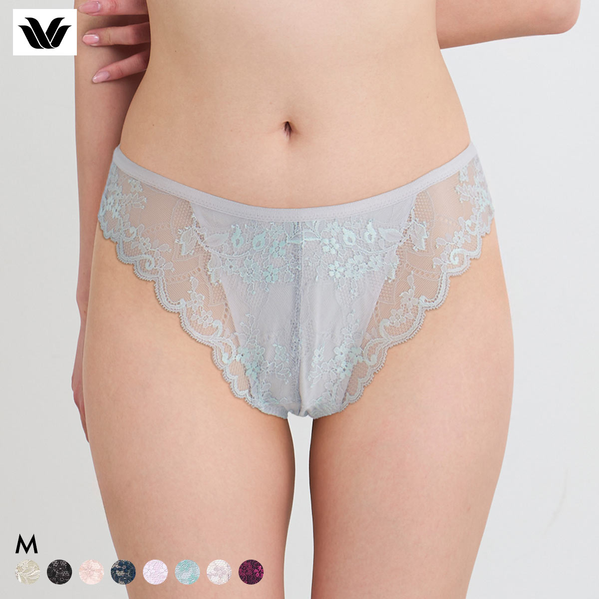 ワコール ナチュラルメイクブラ Tバックショーツ ブラジリアン 総レース Wacoal PXC408 08G(GY-グレー-M)