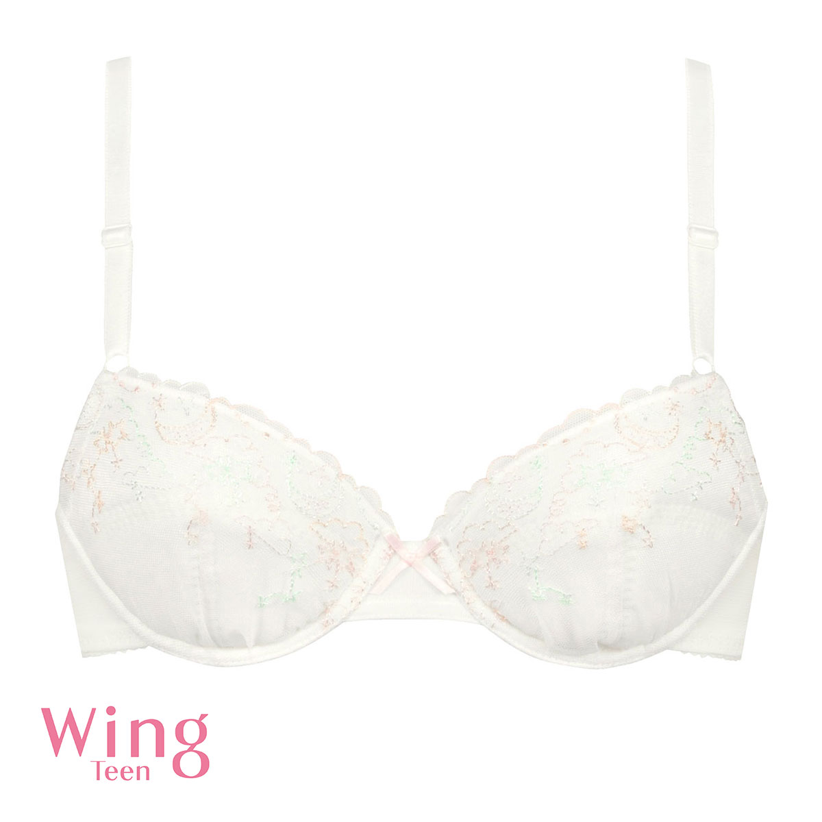 ワコール Wacoal ウイング Wing teen 成長期のバストにフィット STEP3 ジュニアブラジャー ABCDEF ジュニア 女の子 単品(CR-クリーム-A65)