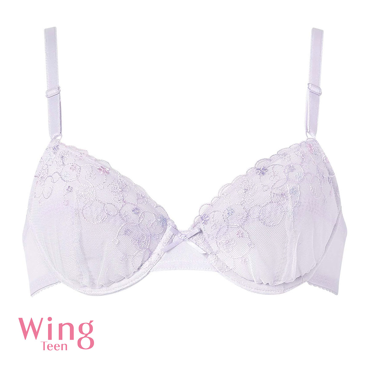 ワコール Wacoal ウイング Wing teen 成長期のバストにフィット STEP3 ジュニアブラジャー ABCDEF ジュニア 女の子 単品(VI-バイオレット-A65)