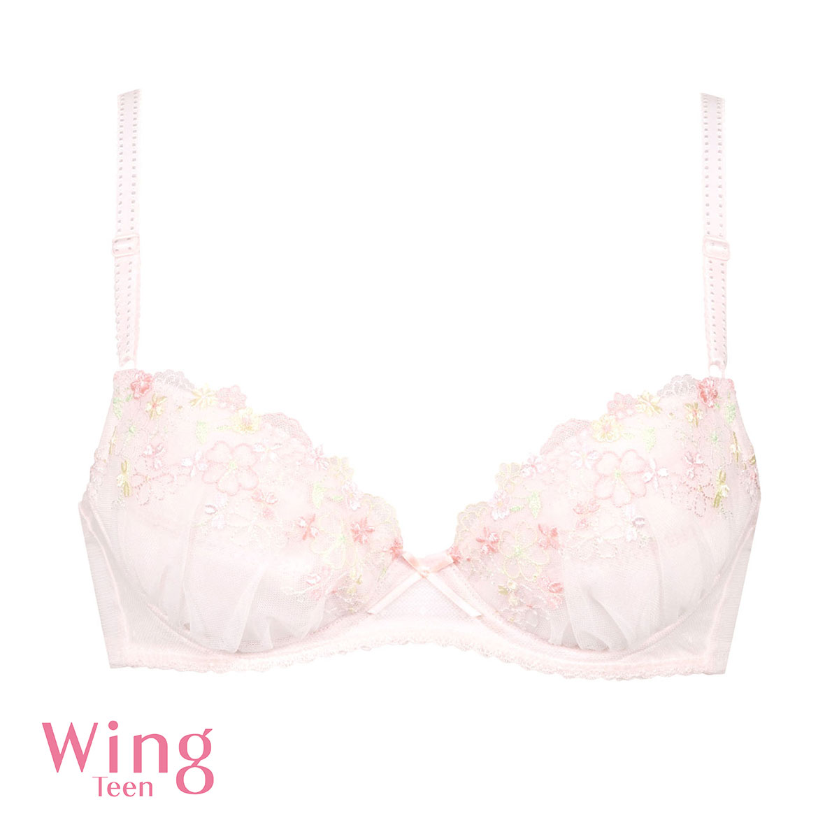 ワコール Wacoal ウイング Wing teen AFTER STEP 3/4カップブラジャー DEF ワイヤー入り ジュニア 女の子 単品(PI-ピンク-D65)