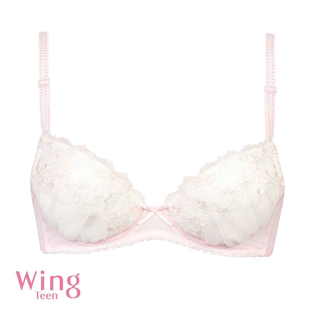 ワコール Wacoal ウイング Wing teen AFTER STEP 3/4カップブラジャー DEF ワイヤー入り ジュニア 女の子 単品(RP-ロマンピンク-D65)