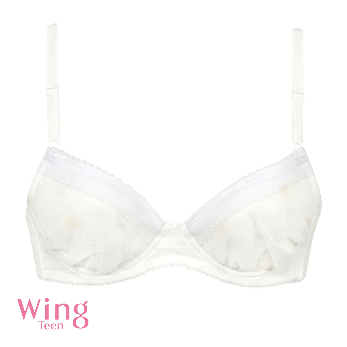 ワコール Wacoal ウイング Wing teen AFTER STEP 3/4カップブラジャー ABCDEF ワイヤー入り ジュニア 女の子 単品(GY-グレー-A65)