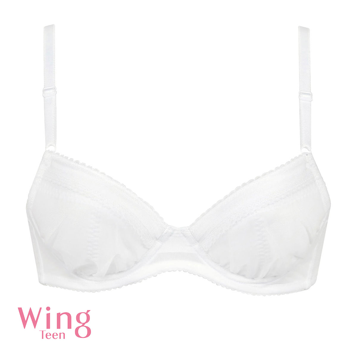 ワコール Wacoal ウイング Wing teen AFTER STEP 3/4カップブラジャー ABCDEF ワイヤー入り ジュニア 女の子 単品(WH-ホワイト-A65)