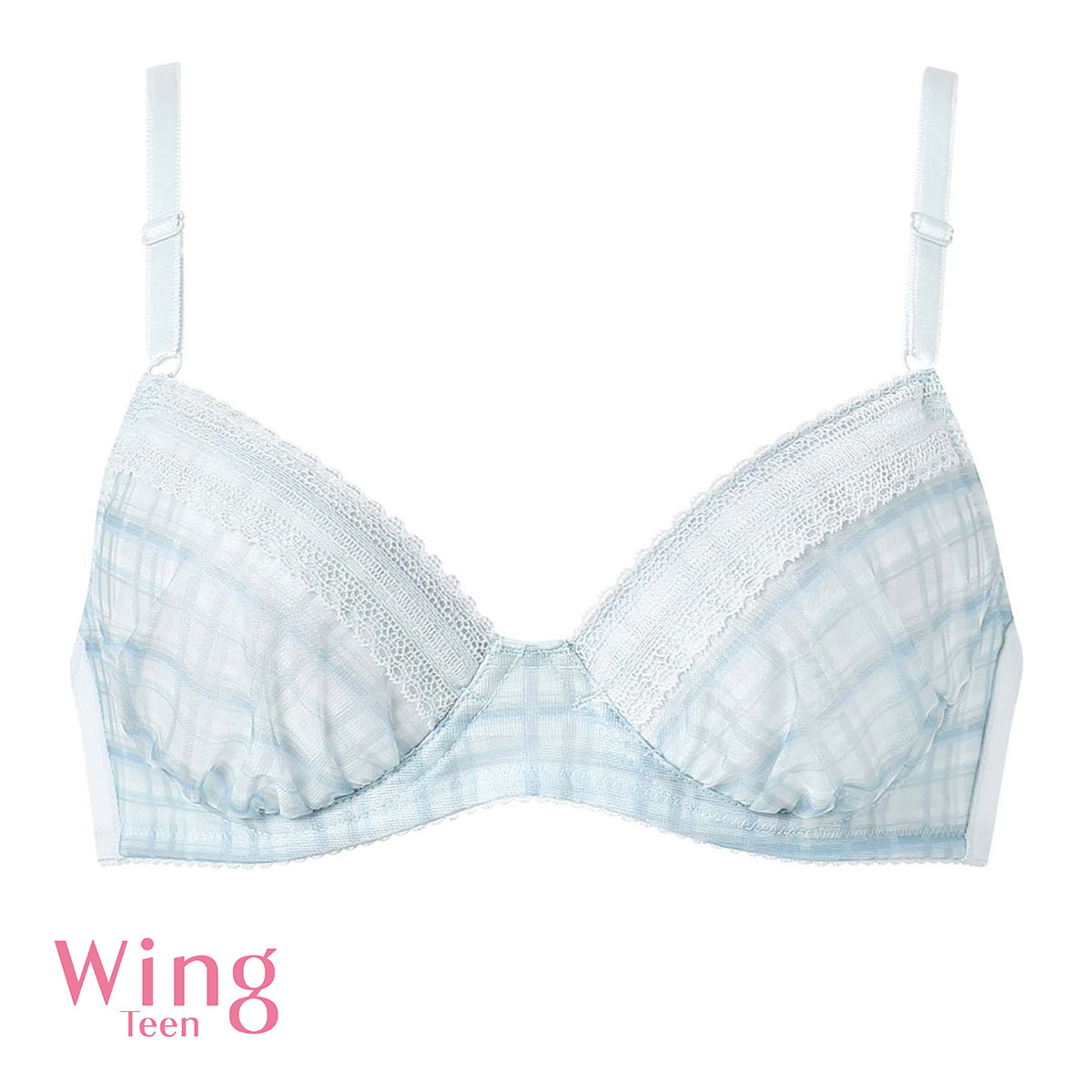 ワコール Wacoal ウイング Wing teen AFTER STEP 3/4カップブラジャー ABCDEF ワイヤー入り ジュニア 女の子 単品(BU-ブルー-A65)