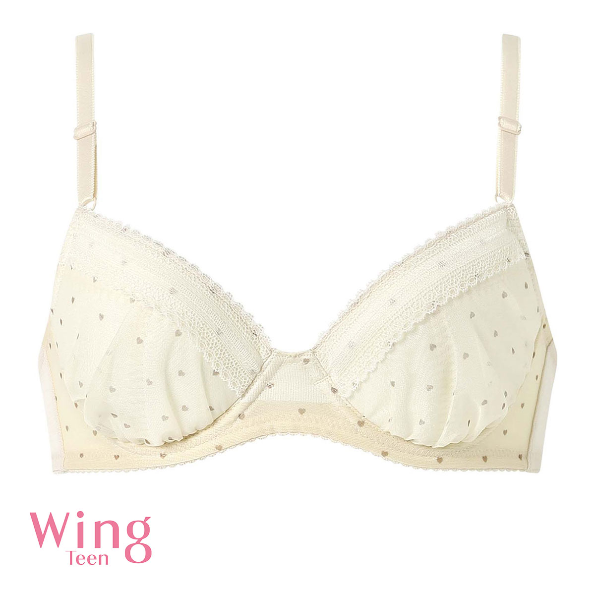 ワコール Wacoal ウイング Wing teen AFTER STEP 3/4カップブラジャー ABCDEF ワイヤー入り ジュニア 女の子 単品(BE-ベージュ-A65)