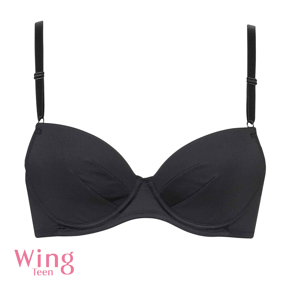 ワコール ウイング ティーン AFTER STEP 3/4カップブラジャー ABCDEF ワイヤー入り ジュニア Wacoal Wing teen(BK-ブラック-A65)