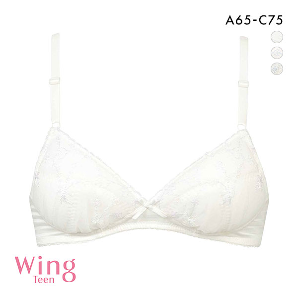 ワコール Wacoal ウイング Wing teen STEP3 ノンワイヤーブラジャー ABC ジュニア ティーン 女の子 単品(CR-クリーム-A65)