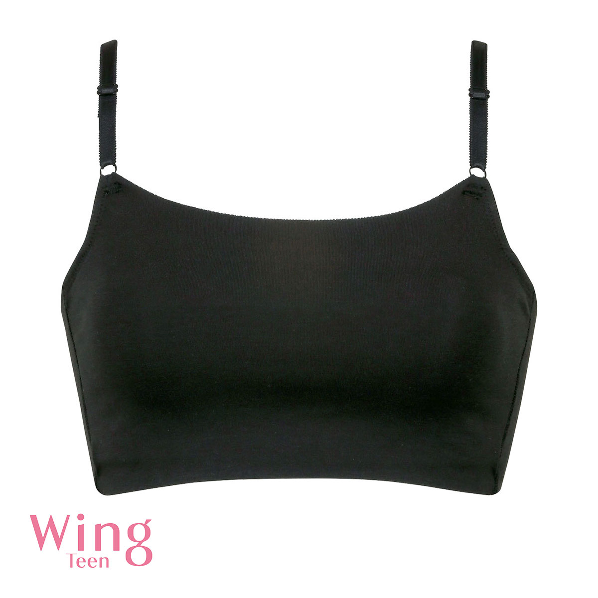 ワコール Wacoal ウイング Wing teen ジュニア STEP2-3 ノンワイヤーブラジャー 綿混ハーフトップ 2SSML キッズ 女の子 単品(BK-ブラック-2S)