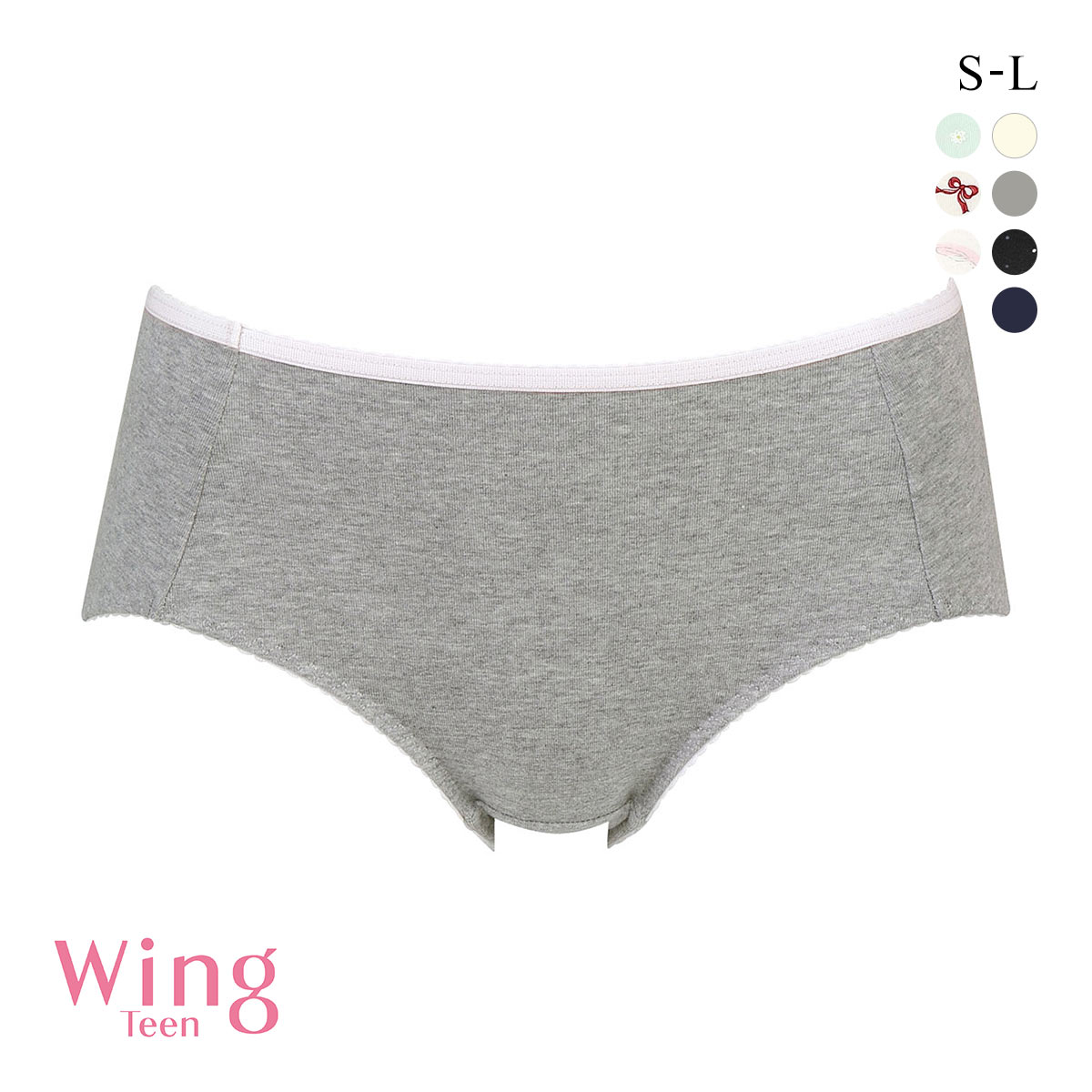 ワコール Wacoal ウイング Wing teen パンツがくいこみにくい！ non PKパンツ ショーツ ジュニア キッズ 女の子 単品(GY-グレー-S)