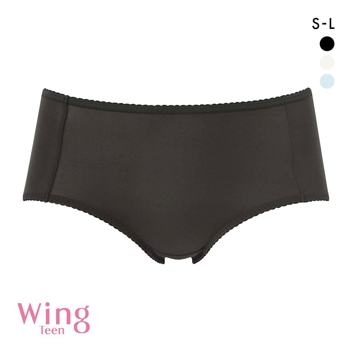 ワコール ウイング ティーン パンツがくいこみにくい non PKパンツ ジュニアショーツ SML 吸汗速乾 Wing teen(BK-ブラック-S)