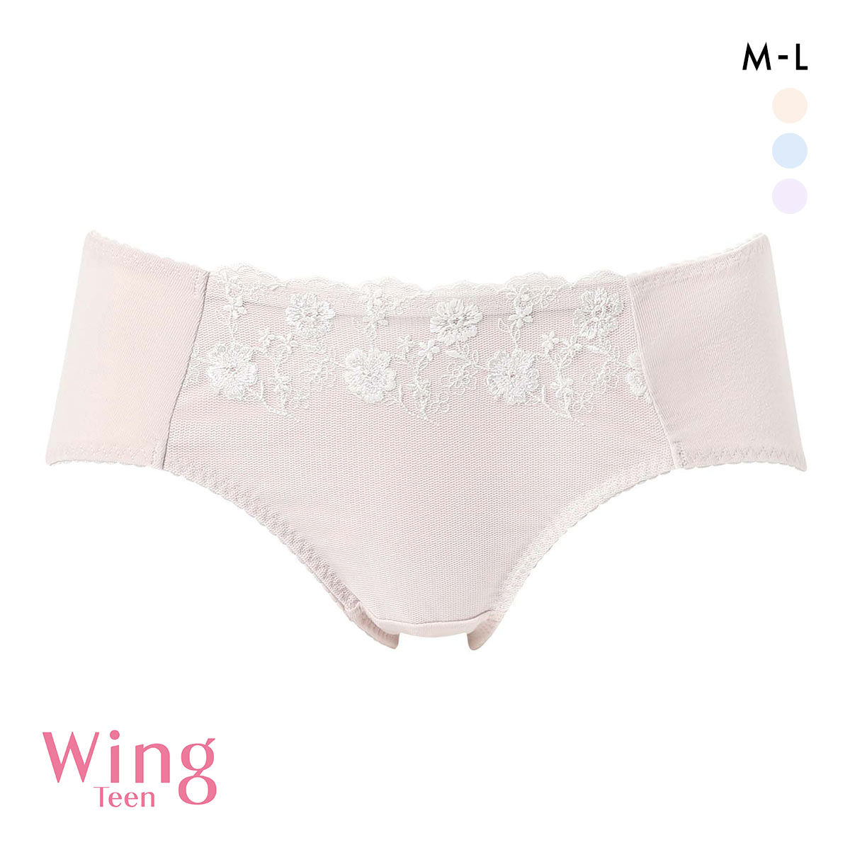 ワコール ウイング ティーン パンツがくいこみにくい non PKパンツ ジュニアショーツ ML RB2570ペアショーツ Wacoal Wing teen(LPE-薄ピーチ-M)