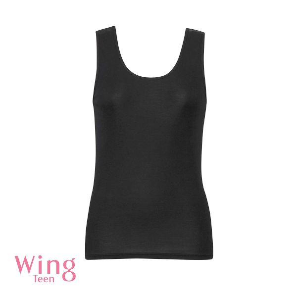 ワコール Wacoal ウイング Wing teen やさしい肌あたり タンクトップ ジュニア キッズ 女の子 インナー 綿100％ ML RL5438(BK-ブラック-M)