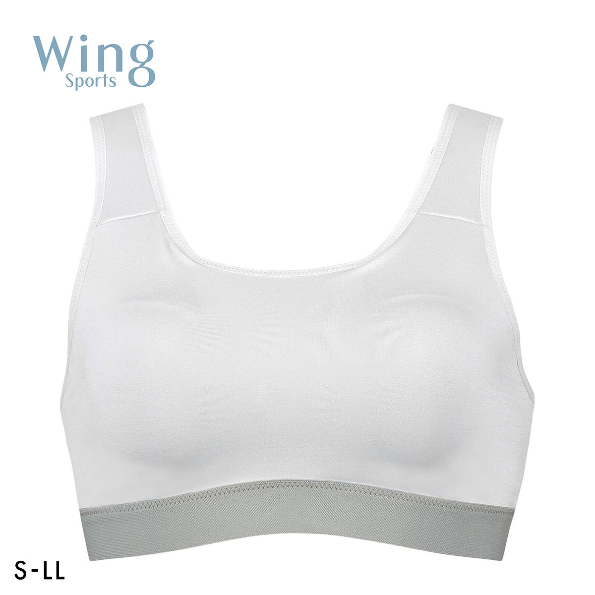 ワコール Wacoal ウイング Wing スポーツゆれケアブラ スポーツブラ ハーフトップ ノンワイヤー SML2L(GY-グレー-S)