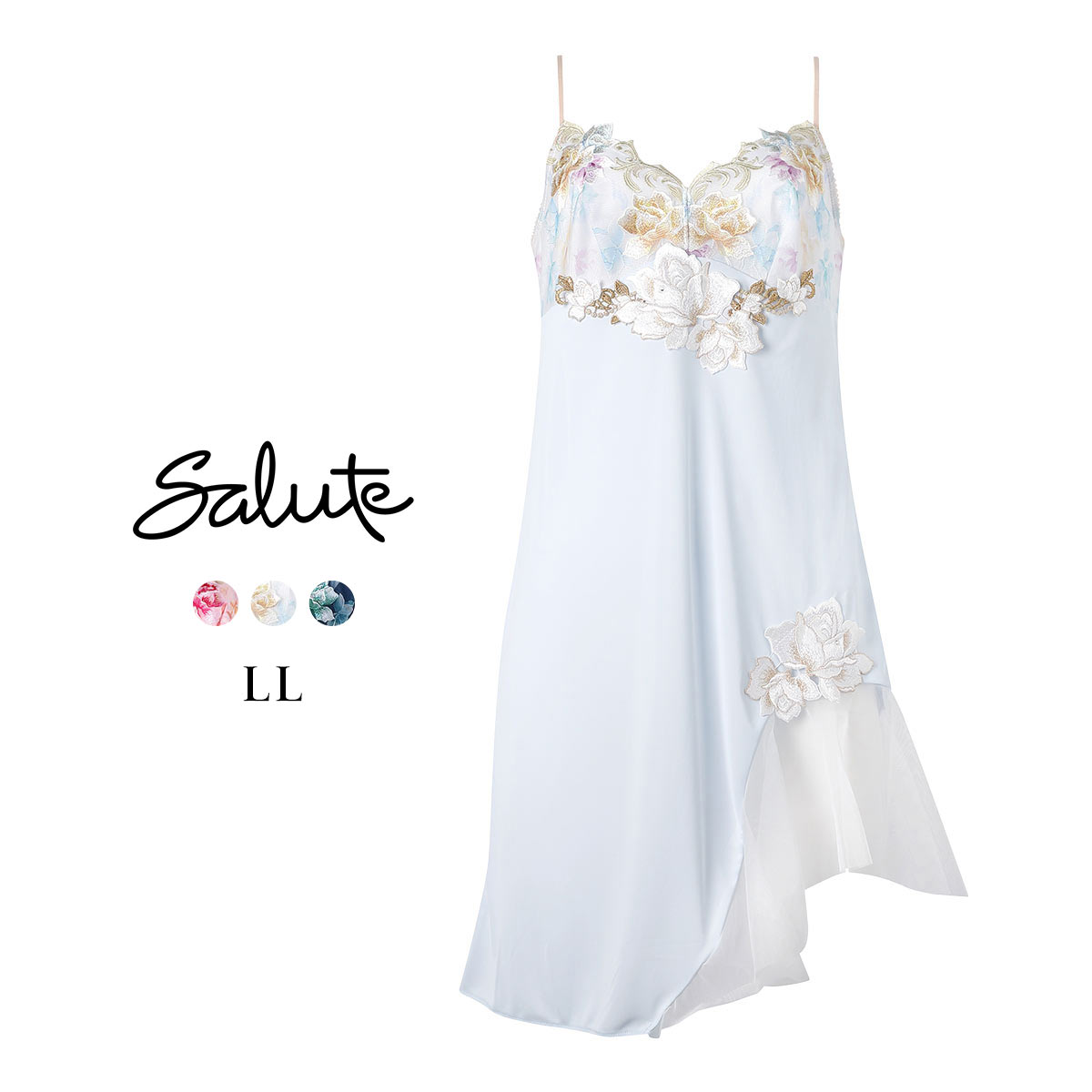 ワコール サルート 26グループ 26G スリップ ランジェリー LL Wacoal Salute STJ226 25AWシーズン 大きいサイズ(SX-サックス-LL-85)