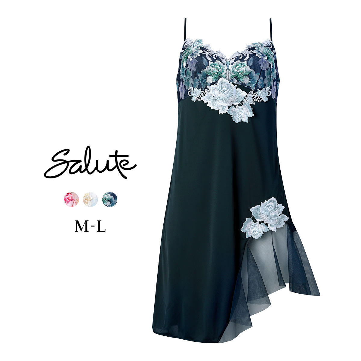 ワコール サルート 26グループ 26G スリップ ランジェリー ML Wacoal Salute STJ226 25AWシーズン(BG-ブルーグリーン-M-85)