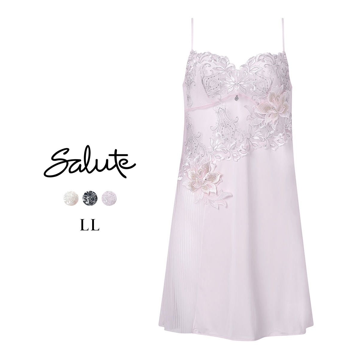 ワコール サルート 38グループ 38G スリップ ランジェリー LL スタンダードシルエット Wacoal Salute STJ238 26SSブライト(LPI-薄ピンク-LL-80)