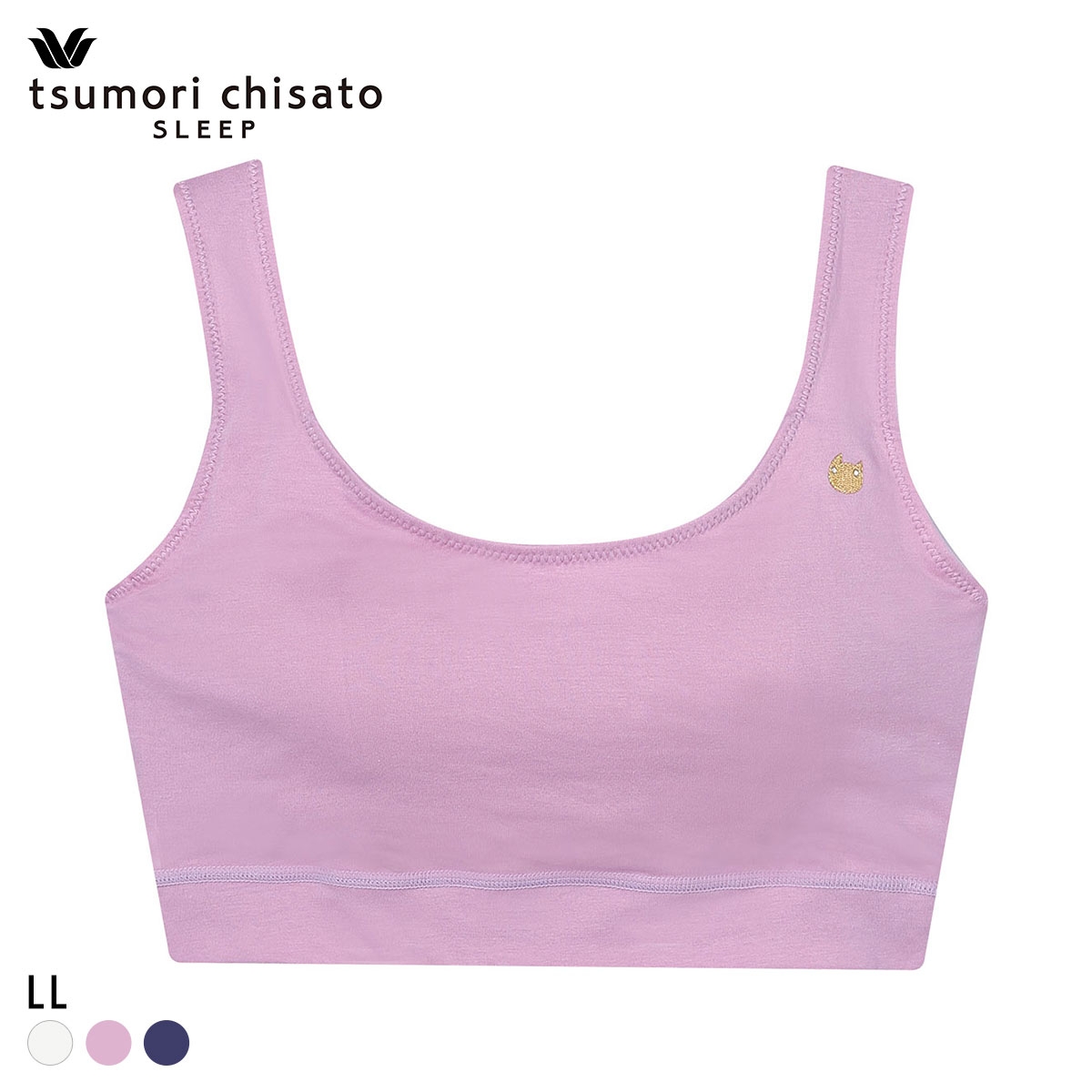 ワコール ツモリチサト ノンワイヤーブラジャー LL 綿混 やわらかな肌ざわり Wacoal tsumori chisato SLEEP(PI-ピンク-LL)
