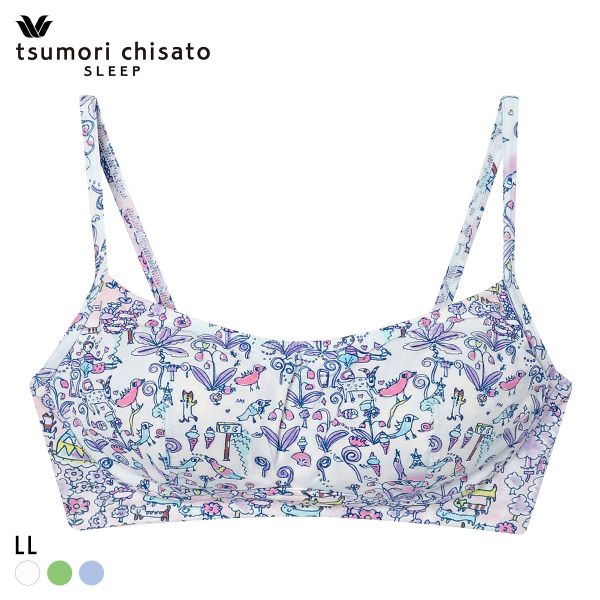 ワコール ツモリチサト 森の中でグランピング ノンワイヤーブラジャー 綿混 LL Wacoal tsumori chisato SLEEP