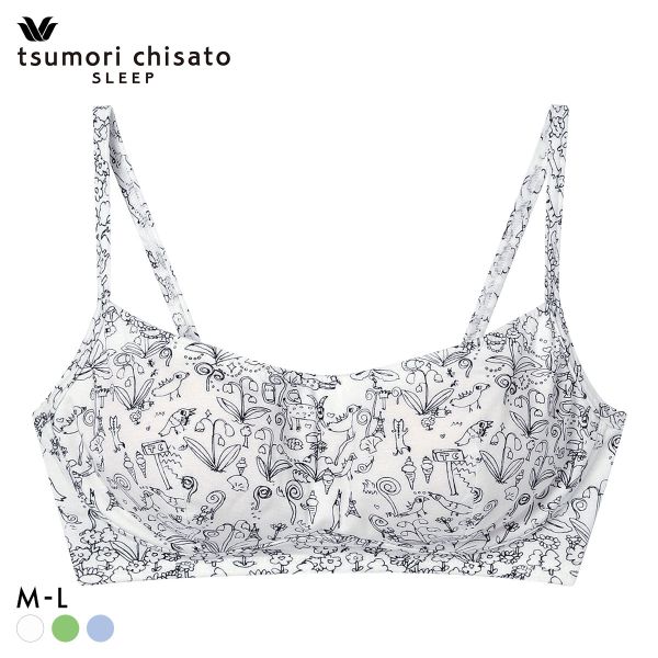 ワコール ツモリチサト 森の中でグランピング ノンワイヤーブラジャー ML 綿混 Wacoal tsumori chisato SLEEP