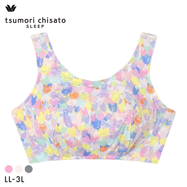 ワコール ツモリチサト ハートネコ ナイトアップブラ ナイトブラ ノンワイヤー ブラジャー LL3L 下着 Wacoal tsumori chisato SLEEP
