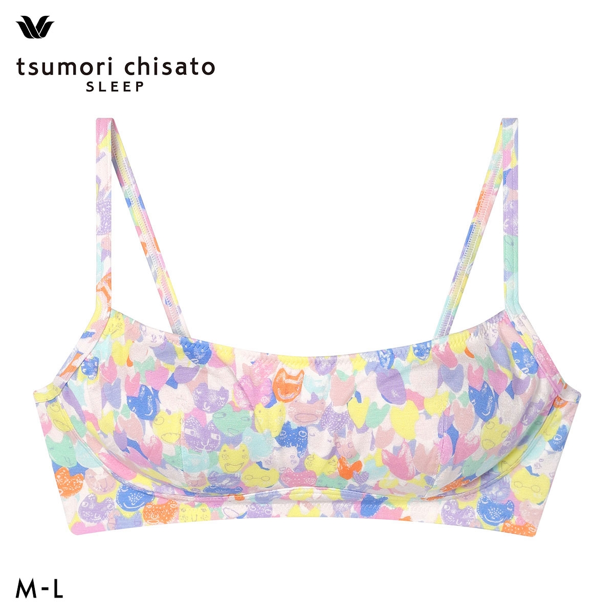 ワコール ツモリチサト ハートネコ ノンワイヤーブラジャー ML 下着 Wacoal tsumori chisato SLEEP(PI-ピンク-M)