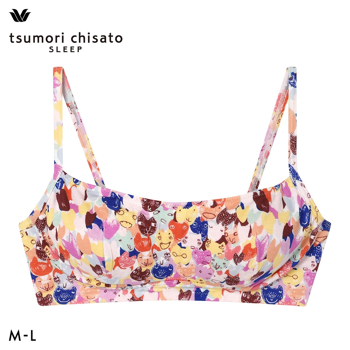 ワコール ツモリチサト ハートネコ ノンワイヤーブラジャー ML 下着 Wacoal tsumori chisato SLEEP(IV-アイボリー-M)