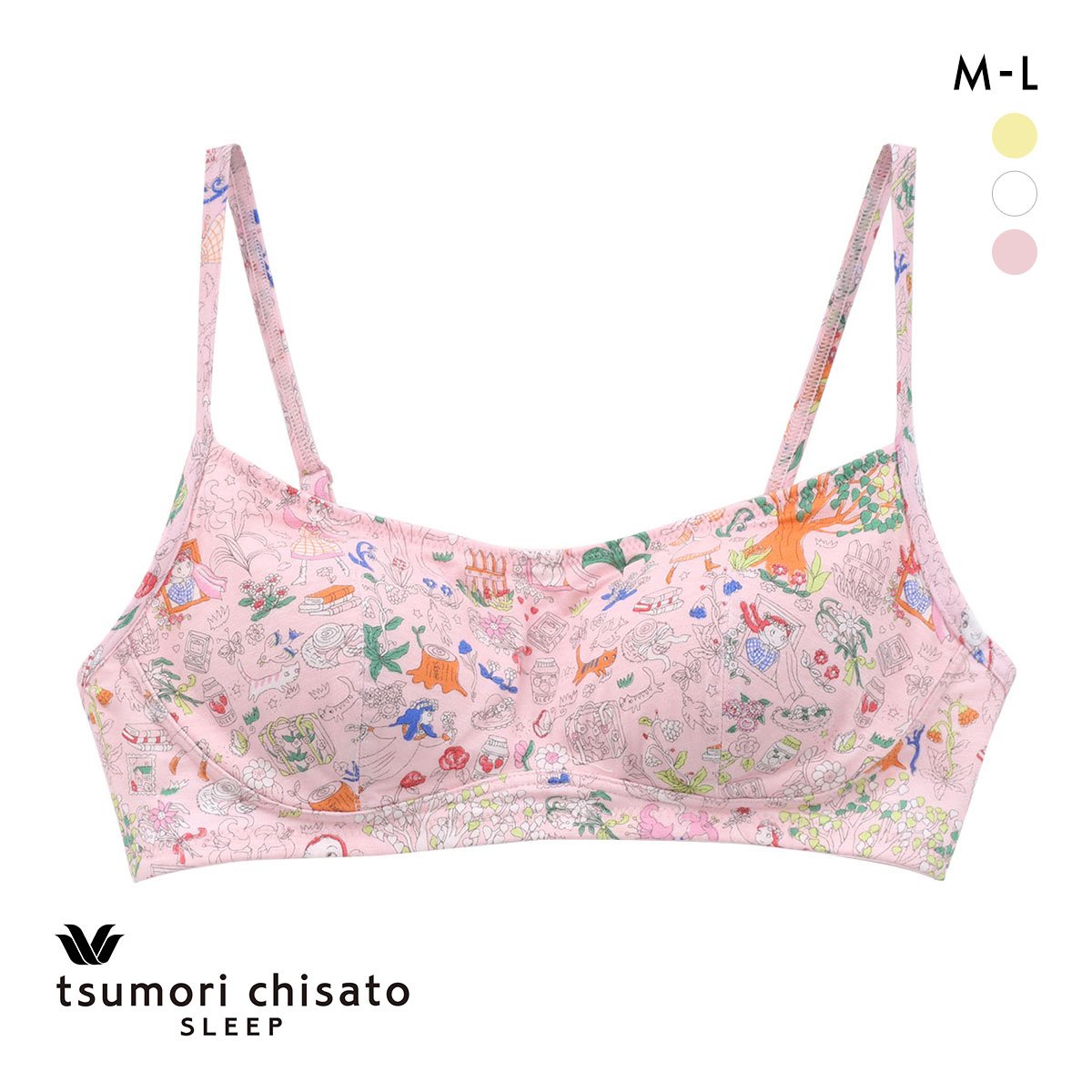 ワコール ツモリチサト ワンダーフォレスト ノンワイヤーブラジャー ML Wacoal tsumori chisato SLEEP(PI-ピンク-M)