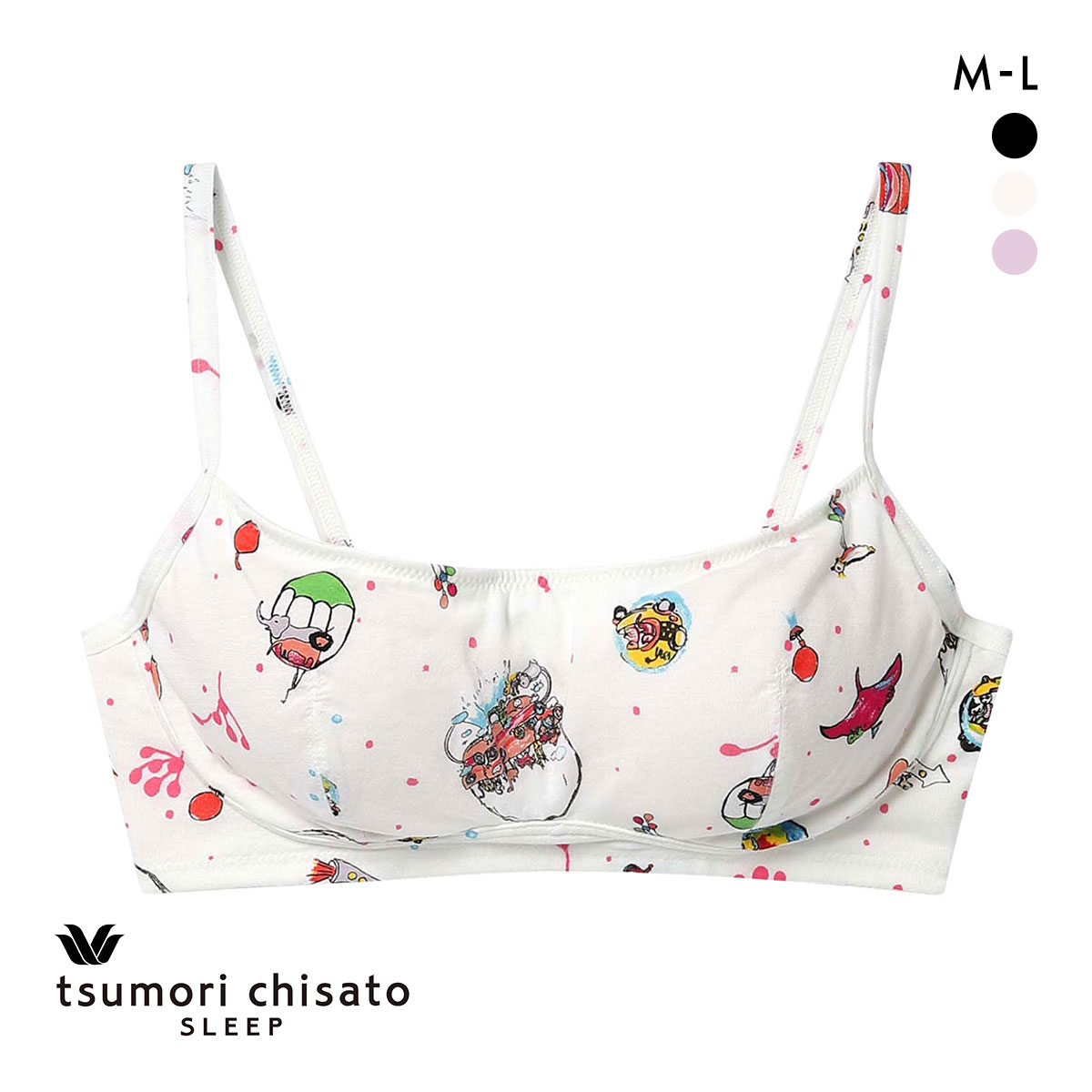 ワコール ツモリチサト 空に輝く星座 ノンワイヤーブラジャー ML Wacoal tsumori chisato SLEEP(IV-アイボリー-M)