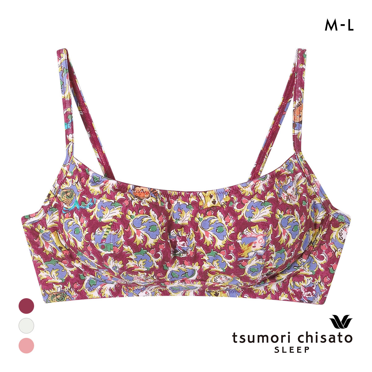 ワコール ツモリチサト 不思議の国 ノンワイヤーブラジャー ML Wacoal tsumori chisato SLEEP(EN-エンジ-M)